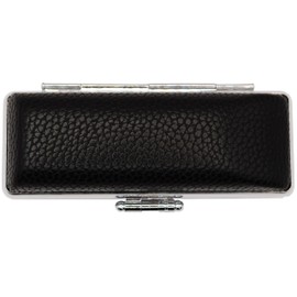 Seal Case, Fir Skin Horn Stamp Case, 0.9 inches (24 mm), Includes Vermilion, Seal Case Protects Your "Hanko" from Scratches and Dirt, black, retro