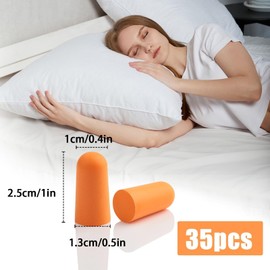 35 Pairs of Earplugs 37 dB Ear Plugs Orange Ear Plugs Ear Plugs Sleeping Reusable Noise Cancelling Noise Protection Ear Plugs for Snoring Noise Cancelling Learning Travel Loud
