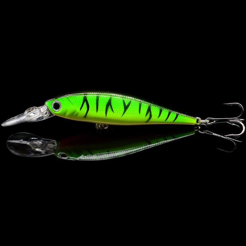 OriGlam 10 Pack Fishing Lures Hard Baits, 3D Eyes Minnow