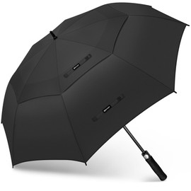 KEYHOT Golf Umbrella Windproof 68 Inch - Extra Large Golf Umbrellas Automatic - Oversized Umbrella Double Canopy - Golf Push Cart Umbrella for Mens Women （Black）