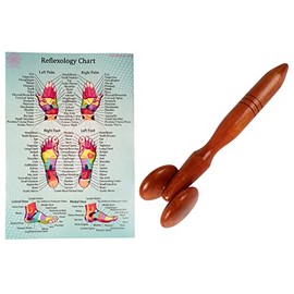 Massage Tool Sets with Table for Professionals, Foot Hand Massage, Wooden Stick, Reflexology (Set H)