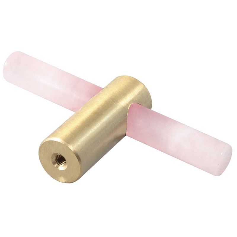 mookaitedecor Set of 4 Rose Quartz Crystal Wand Drawer Knobs