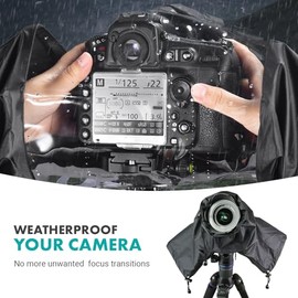 Movo CRC01 - Funda Impermeable de Nailon para cámara con Mangas de Mano Cerradas compatibles con cámaras Canon EOS, Nikon, Sony, Olympus, Pentax y Panasonic DSLR