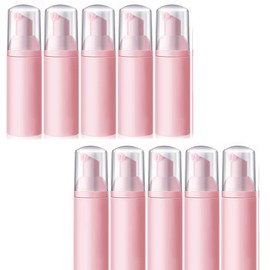 Pink Plastic Travel Foaming Soap Dispenser Mini Empty Foaming Liquid Soap Pump Bottles (10pcs) (Pink&Pink)