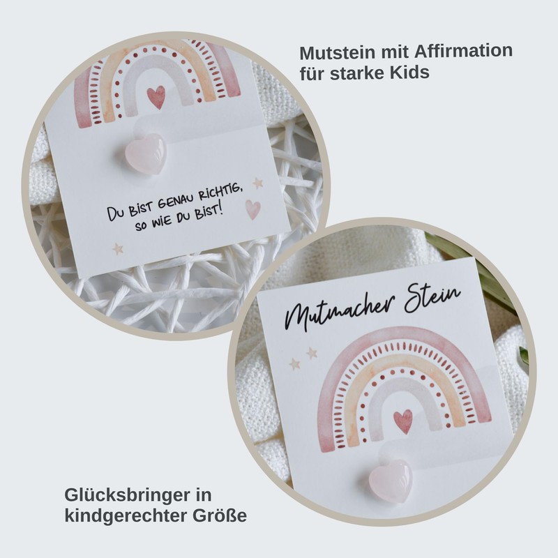 Geschenk Glücksbringer zur Einschulung | Regenbogen in Rosa | Mutmacher