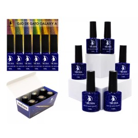 Mussa Gel Semipermanente Efecto Ojo De Gato Gama 6 Pzs Marca Mussa