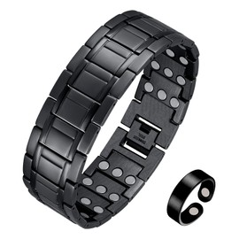 Jecanori 3X Ultra Strength Magnetic Bracelet for Men.Men's Titanium Steel Bracelet with 57 Magnets(3500 Gauss).Adjustable Wristband Brazaletes with Free Adjustment Tool and Gift Box
