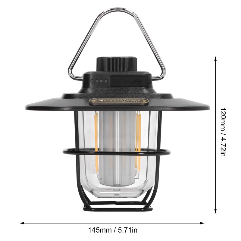 Camping Lantern Rechargeable Battery Powered Outdoor Potable Walking Tent Lamp