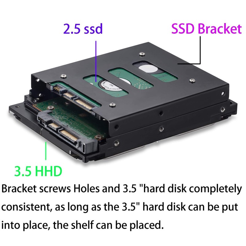 Ruaeoda SSD Mounting Bracket 2.5 to 3.5 Adapter 2 Pack,SSD