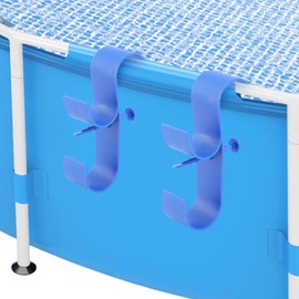 2PCS Pool Pole Hanger, Adjustable Telescopic Double Swimmingpool Pole Hooks for Telescopic Poles, Skimmers, Leaf Rakes, Brushes, Vacuum Hoses, Above Ground Pool Accessories