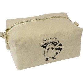 'Cute Raccoon Standing' Canvas Wash Bag/Makeup Case (CS00043356)