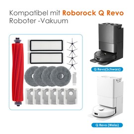Home Times Accessory Set for Roborock Q Revo Replacement Parts for Roborock P10, 1 Roller Brush, 2 HEPA Filters, 4 Side Brushes, 4 Wipes, 6 Dust Bags, 1 Brush