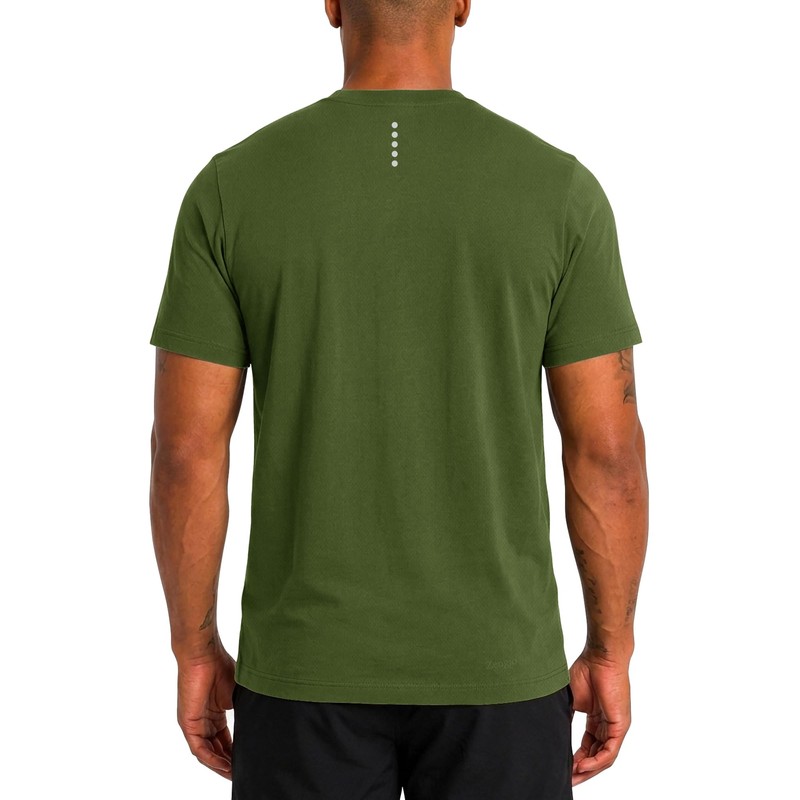 Zengjo Workout T Shirts for Men Quick Dry(Army Green,XL)