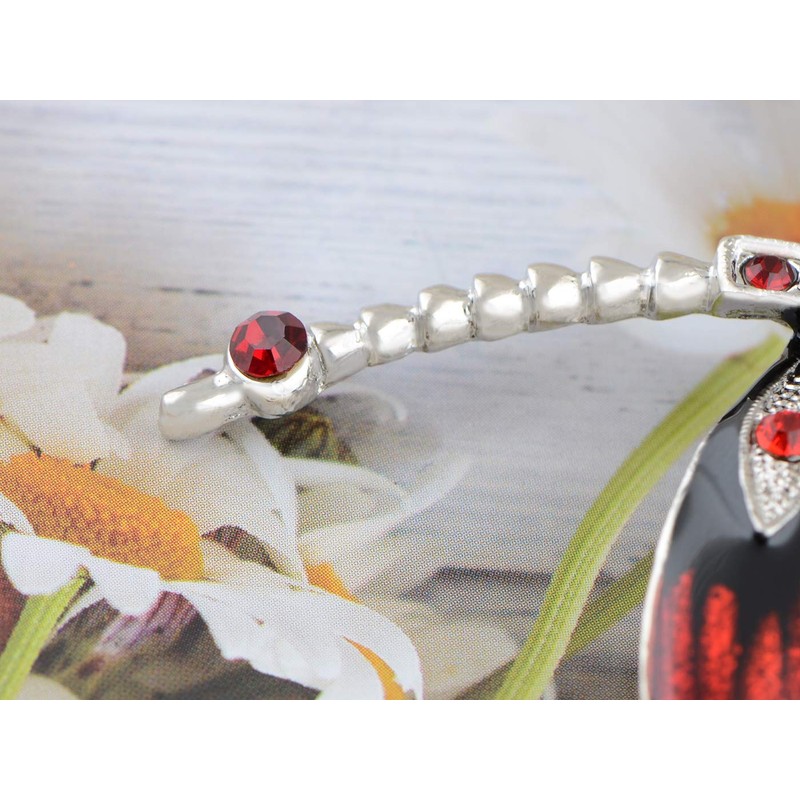 Alilang Red Dragonfly Pendant Splendid Enamel Ruby Necklace
