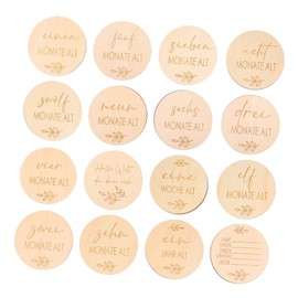 BIUDECO Infant Wood Milestone Newborn Monthly Milestone Cards Unique Baby Photography