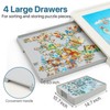 Playboda 1500 Pieces Rotating Plastic Puzzle Board with Drawers and