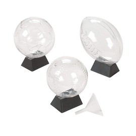 Fun Express Sports Sand Art Bottles - Set of 12 - Baseballs, Soccer Balls and Football Shapes - DIY Crafts for Kids