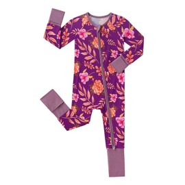 SUZEL Bamboo Viscose Pajamas Baby Footless Romper - Baby Infant Boys Girls One Piece Jumpsuits Clothes (Vintage Flower, 12-18M)
