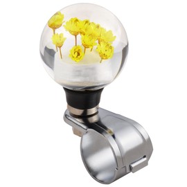Flower Steering Wheel Booster,Universal Spinner Grip Knobs, Car Power Handle Suicide Knob for Most Truck Boat Tractor Mower,Yellow