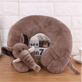 champracer Neck Pillow Animals for Adults, Travel Pillow Animal Adults, Travel Pillow Animals, Cartoon Animal U-Shaped Pillow, Office Nap Pillow, Creative Car Pillow Neck Pillow (Elephant)
