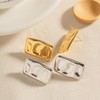 Chunky Gold Rectangle Earrings for Women Trendy Thick Square Stud