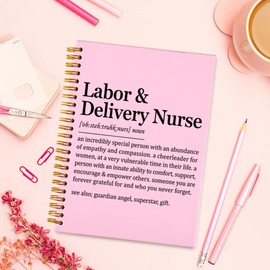 Labor & Delivery Nurse Gifts, OB Nurse Appreciation Gift, Thank You Gifts for L&D Nurses, Funny Maternity Nurse Gift for Women & Men, Cute Pink Best L&D Nurse gift office Spiral Notebooks-DFB35