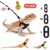 3 Packs Bearded Dragon Harness and Leash Adjustable(S,M,L) - Soft