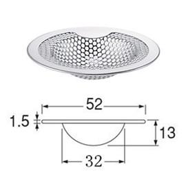 Drainage Trap, Garbage Trap, For Unit Baths, Washbasin Drains, S, L, 2-Pc. Set, Punched Holes, Garbage Trap, Stainless Steel, Hair Catcher, Antibacterial, Bath, Drain Size: 3.1 – 4.0 inches (80 – 101 mm); 1.4 – 1.9 inches (35 – 48 mm)