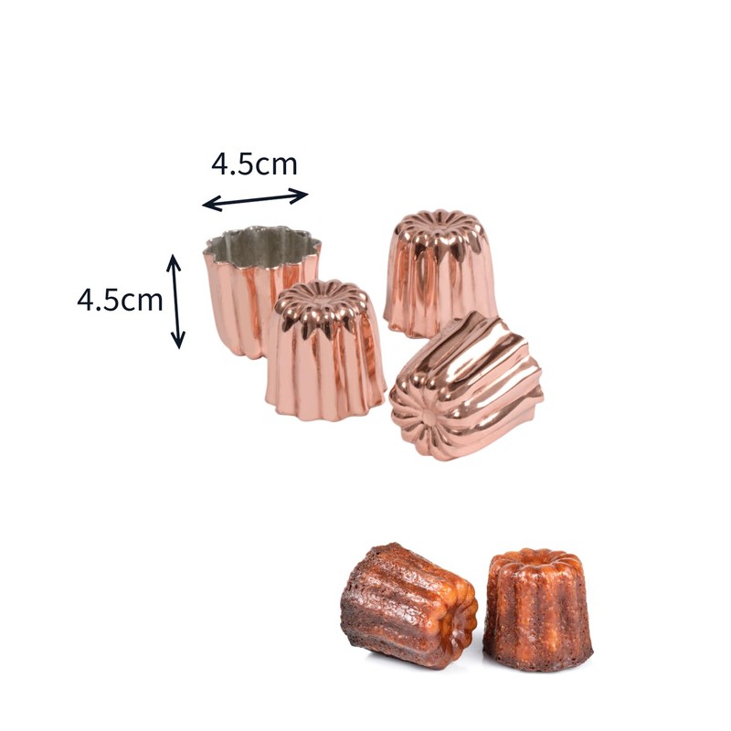 Patisse 43003 Copper Fluted 45 mm Set of 4