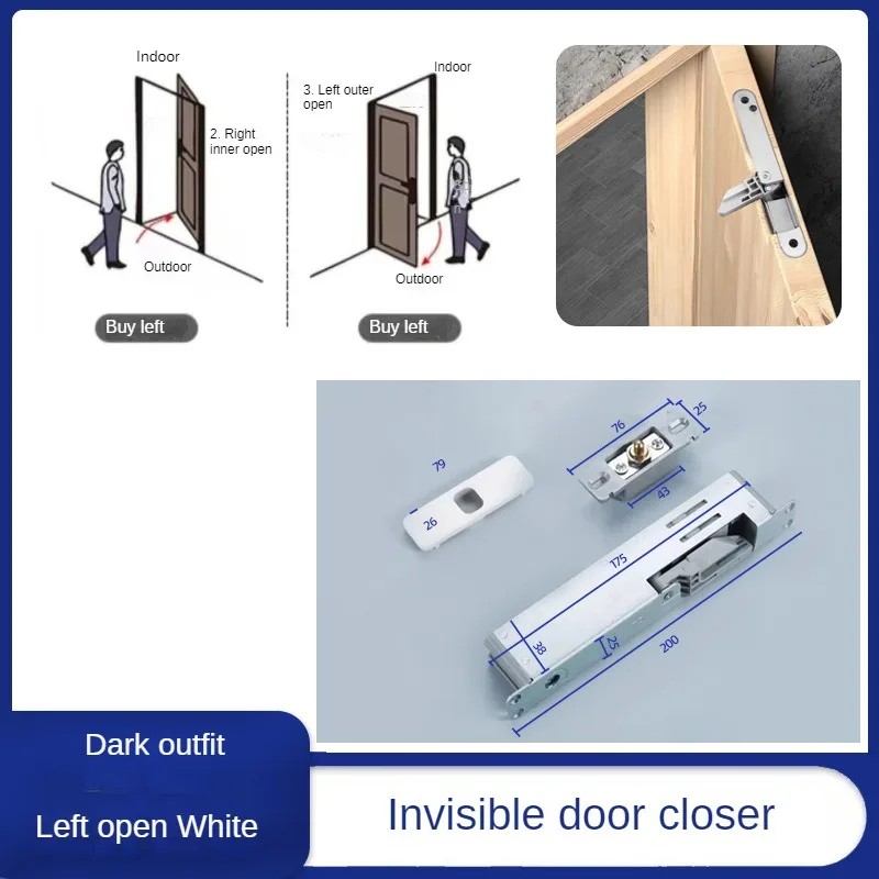 Automatic Hydraulic Door Closer, Adjustable Soft Close Buffer with Aluminum
