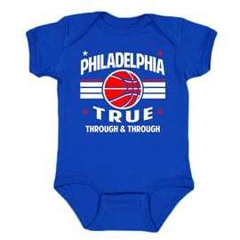 Philadelphia Retro Team Kid's Bodysuit for Basketball Fans (Royal, 24M)