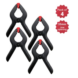 Heavy Duty Spring Clamps – Pack of 4 – Hinged Jaws - High Gripping Power