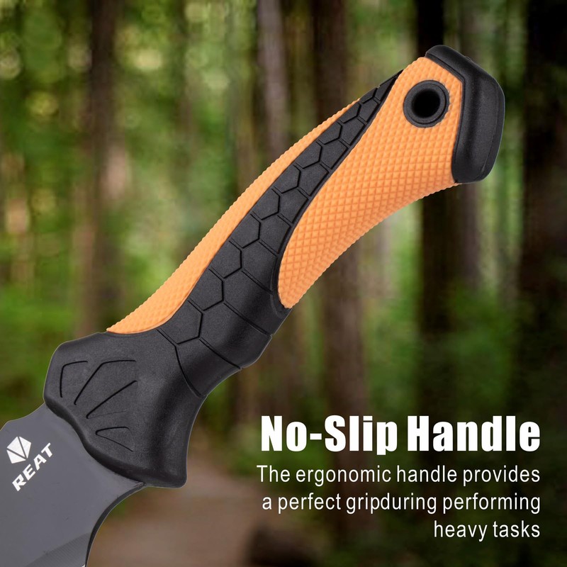 REAT Gardenging Machete, 17" Heavy Duty Machete with Sheath, Ergonomic