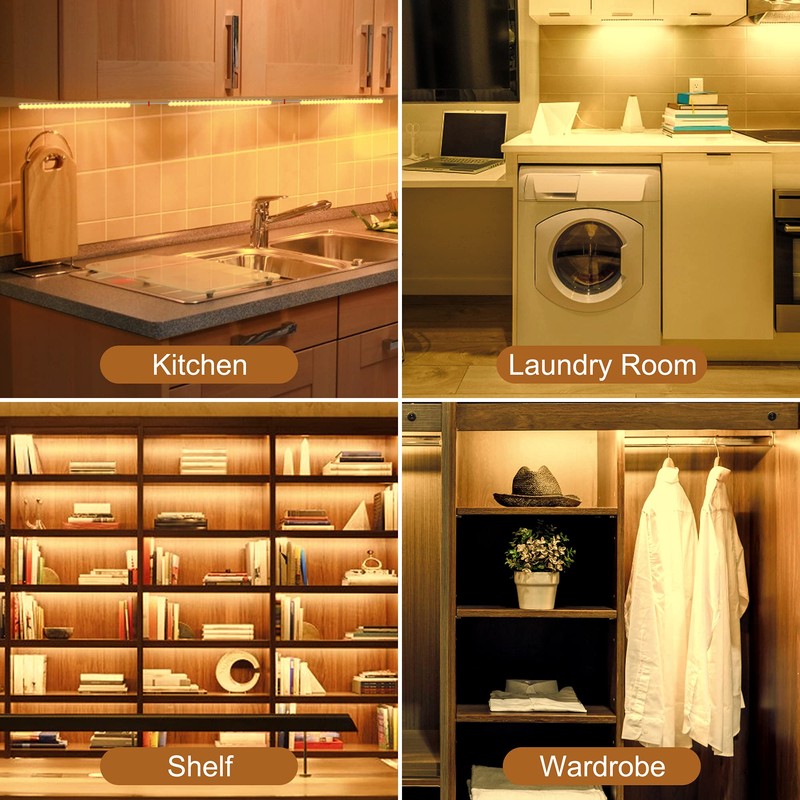 3PCS x 12inch Under-Counter Light Fixtures, LED Cabinet Lights with