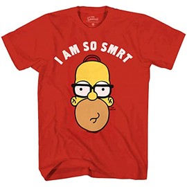 Homer Simpson I Am So SMRT T-Shirt-Medium Red