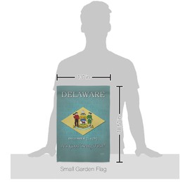 Breeze Decor G158139 Delaware Americana States Impressions Decorative Vertical Garden Flag 13" x 18.5" Printed In USA Multi-Color