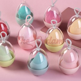 The Ondam Makeup Puff Case Set Cushion Puff Case Portable Waterdrop Shape 3ea