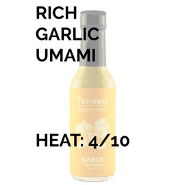 Bravo's Top Chef Garlic Hot Sauce by Heatonist, Celebrate Top Chef 20th Season with Flavor from Fresh Garlic, Apple Cider Vinegar & Lemon Juice, 5 fl oz Bottle (1-Pack)
