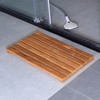 Heemab Solid Teak Bathroom Shower Mat, Anti-Slip Design, Comfortable and