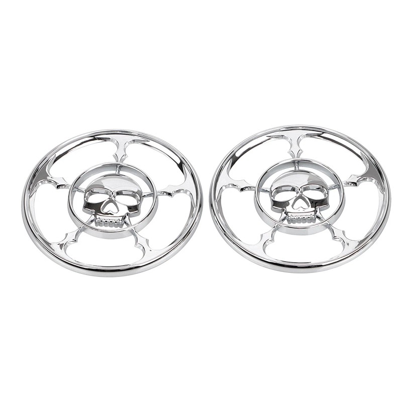 Unbranded Chrome 4-1/2" Speaker Trim Grill Cover For Harley Electra