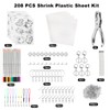 MXTIMWAN 208 Piece Shrink Film Set, 20 Blank Shrink Paper,