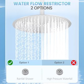 Cabezal de Ducha de Lluvia de Techo Grande de 16 Pulgadas, níquel Cepillado, Acero Inoxidable 304, Ducha de Lluvia Redonda de Cuerpo Completo con 230 