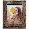 IKEREE 5x7 Rustic Picture Frames with Real Bark, Made of