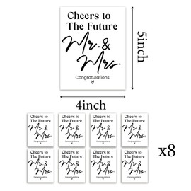 8 Pcs Mr and Mrs Wine Labels, Wedding Shower Gifts Wine Label, Bridal Shower Wedding Engagement Gifts, Mr and Mrs Wedding Gifts, Cheers to The Future Mr and Mrs Wine Bottle Stickers Labels