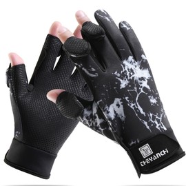 LJCUTE Fingerless Fishing Gloves for Men & Women, Winter Windproof Cold Weather Touchscreen Cycling Gloves for Photography Hunting Driving Ski Running