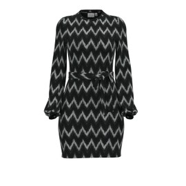 Vila Women's Visascha L/S Tie Belt Short Dress/Ka, black