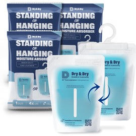 Dry & Dry 3 Packs Hybrid Moisture Absorbers & Musty Odor Eliminator Dehumidifier to Control Excess Moisture for Basements, Closets, Bathrooms, Laundry Rooms. Moisture Absorbers