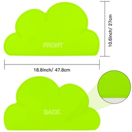 DesignSter Pet Food Mats–Dog Cat Feeding Mat Top Grade Cloud Silicone Pad Anti-Slip Waterproof Anti-Slip Bowl Placemat (Grass Green)