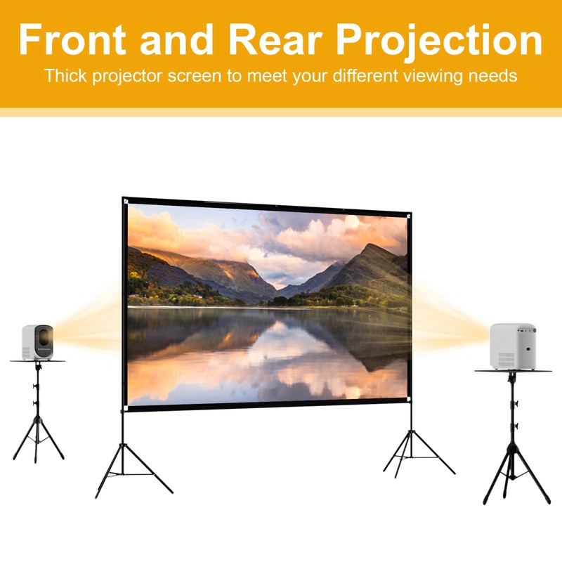 Outdoor Projector Screen with Stand, SCREENMAX 120 inch Foldable Projector