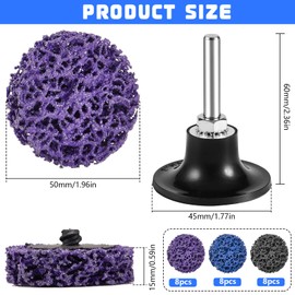YOUNGSAY Pack of 24 CSD Disc, CSD Disc Drill Made of Nylon, 2 Inch Coarse Cleaning Disc Drill with 1 Support Palette, Suitable for Rust Removal or Polishing (3 Colours)